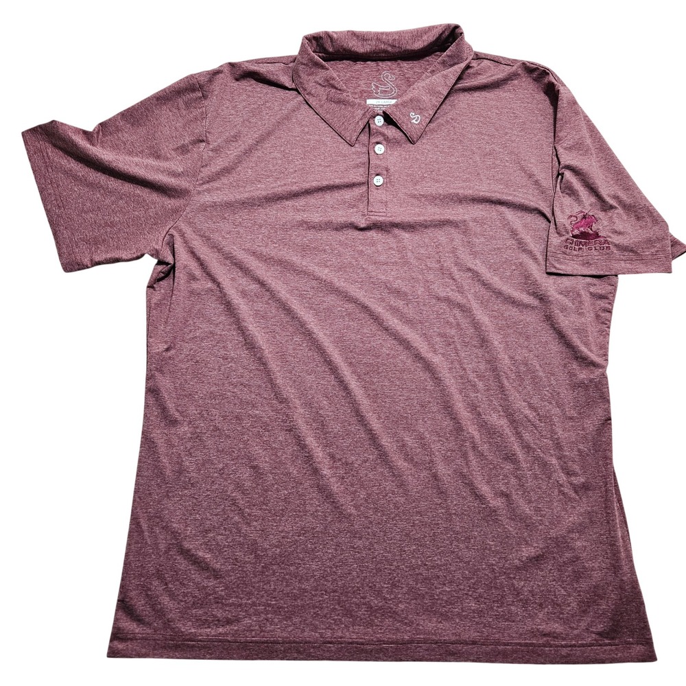 Swannies Mens‎ 2XL Maroon Heather Chimera Golf Club Performance Polo 2X-Large